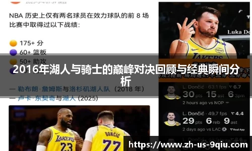 2016年湖人与骑士的巅峰对决回顾与经典瞬间分析